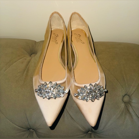 Badgley  Mischka Jewel pointed toe flats size 10 nude/pink color - Picture 2 of 8